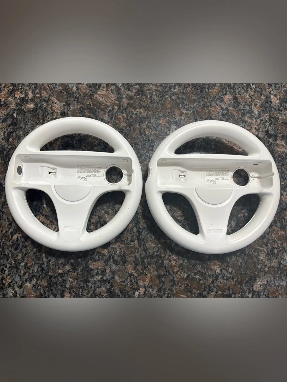 2X Official Nintendo Wii Steering Wheel Mario Kart OEM White RVL-024 Lot of 2